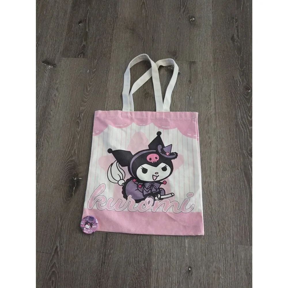 Kuromi Pink Character Tote Bag - Cute Sanrio Canvas Shopper